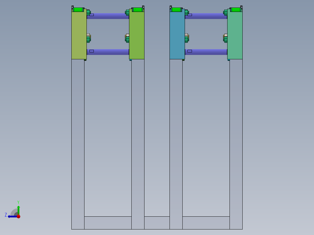 平皮带流水线返回端模块右视图