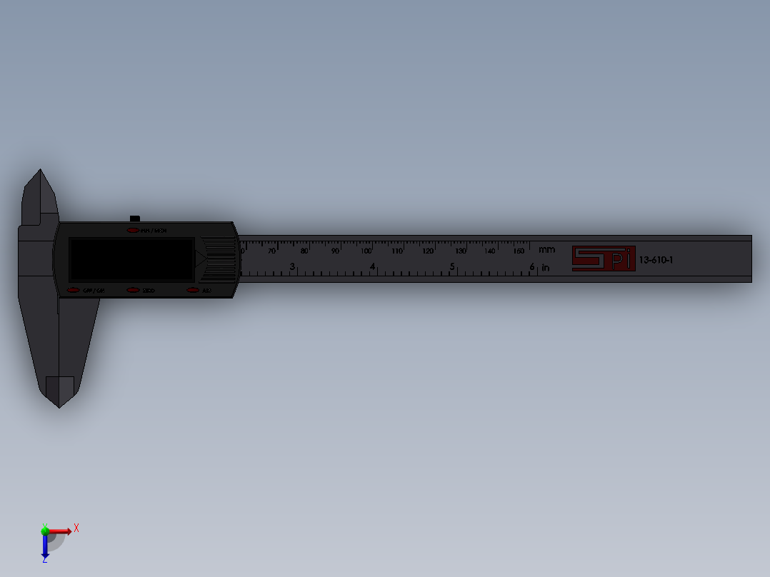 数显卡尺 3D俯视图