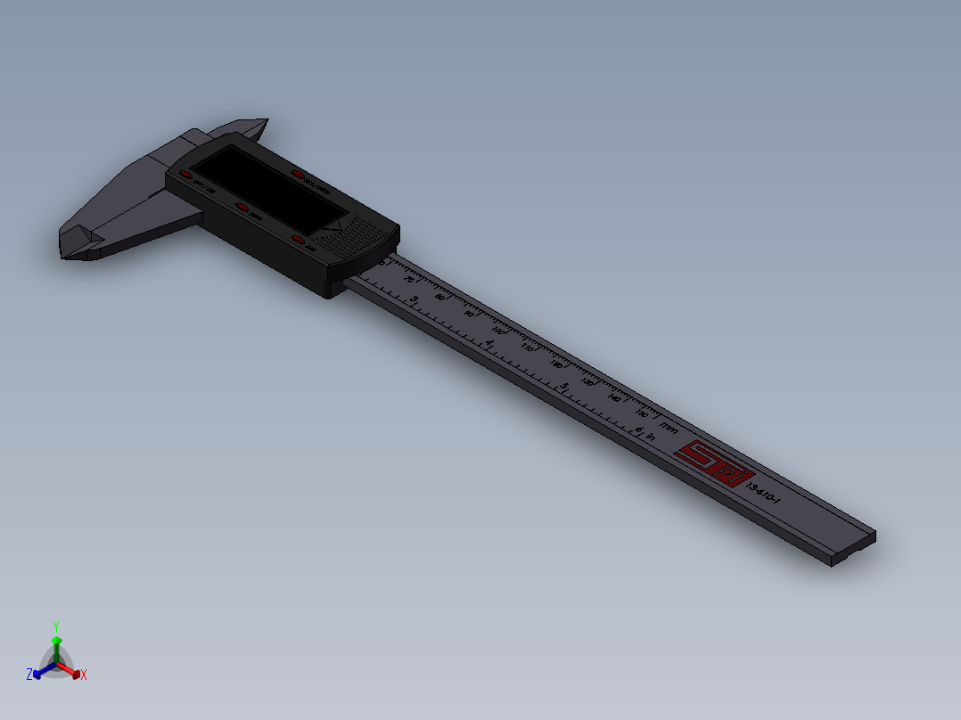 数显卡尺 3D正等轴测图