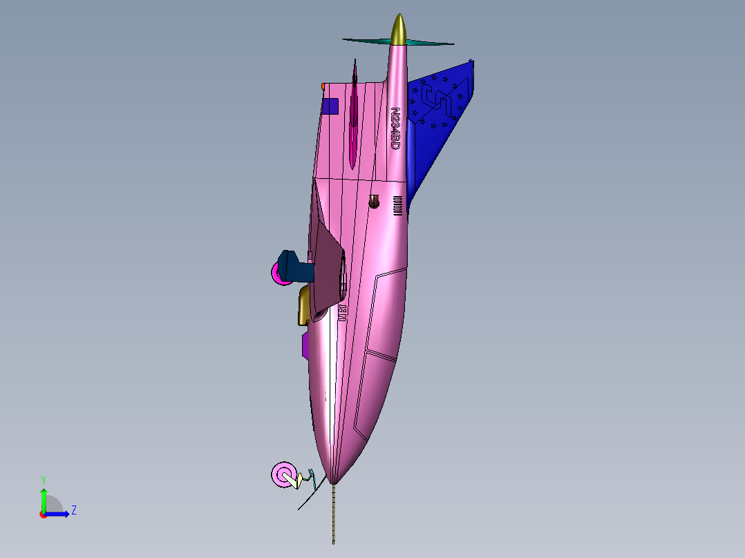 小型具有流线型的飞机BD-5左视图