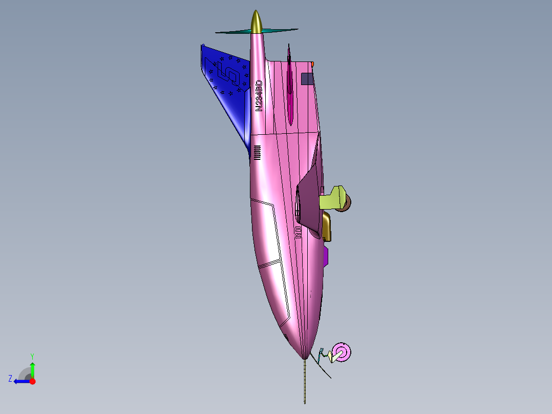 小型具有流线型的飞机BD-5右视图