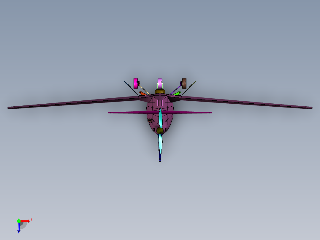 小型具有流线型的飞机BD-5俯视图