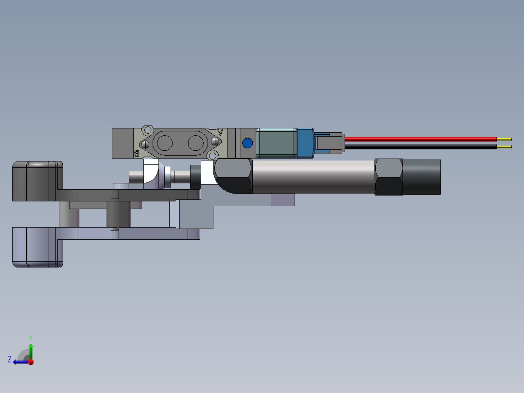 机械臂上料机械手的结构设计右视图