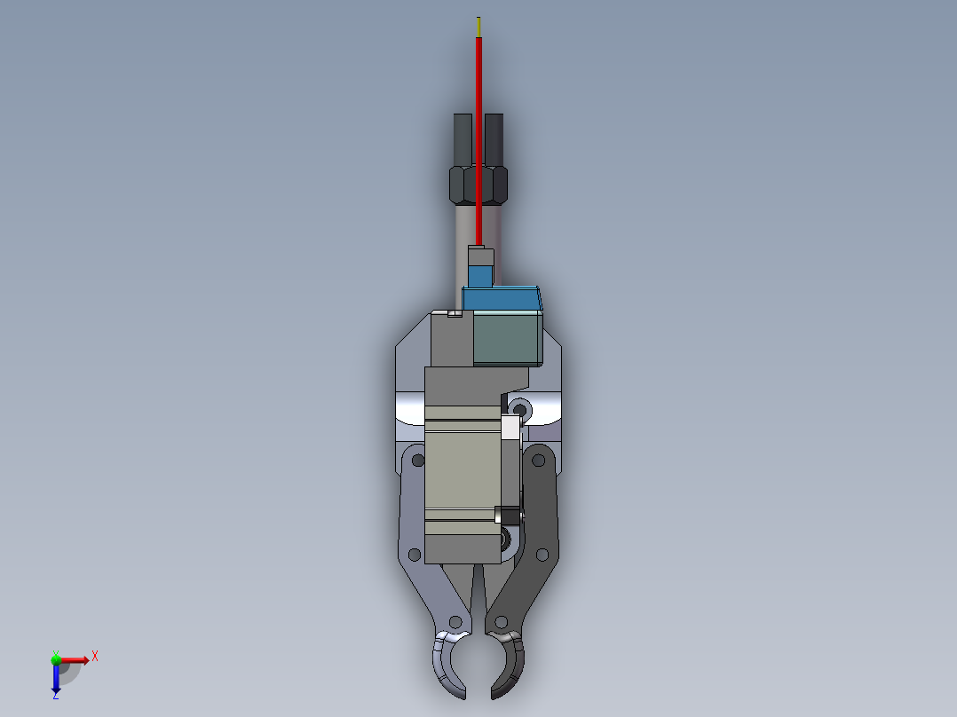 机械臂上料机械手的结构设计俯视图