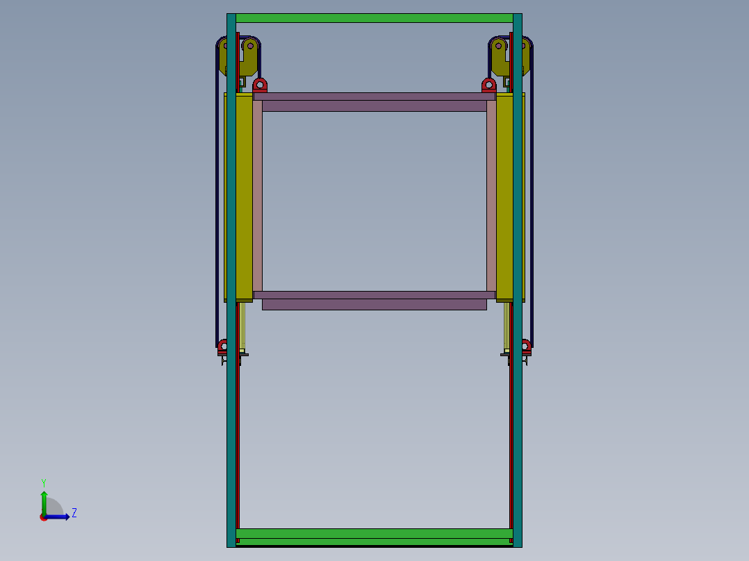 立体车库升降车库(2车位)三维SW模型=1435907==90左视图