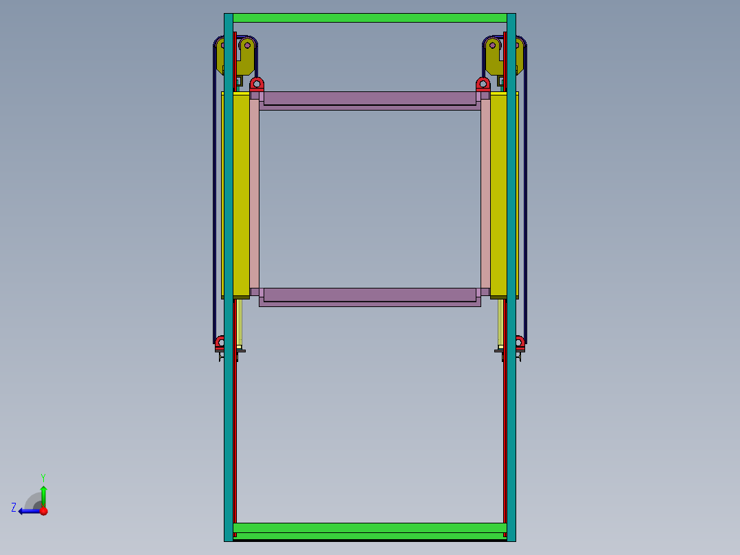 立体车库升降车库(2车位)三维SW模型=1435907==90右视图