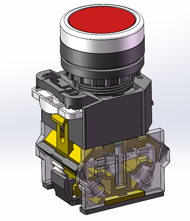 常用带红绿灯自复位自锁按钮开关sw19可编辑