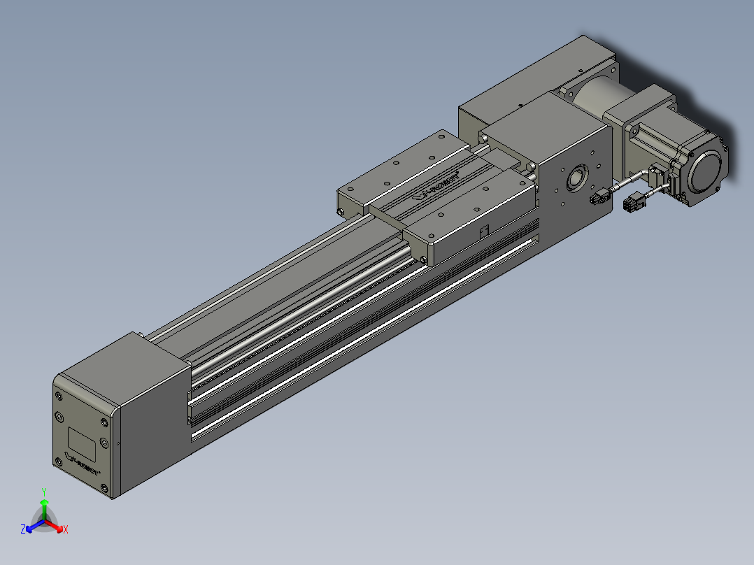 威洛博直线电机模组EB10-L224-S350-BL-ZP75-MS3-5K正等轴测图