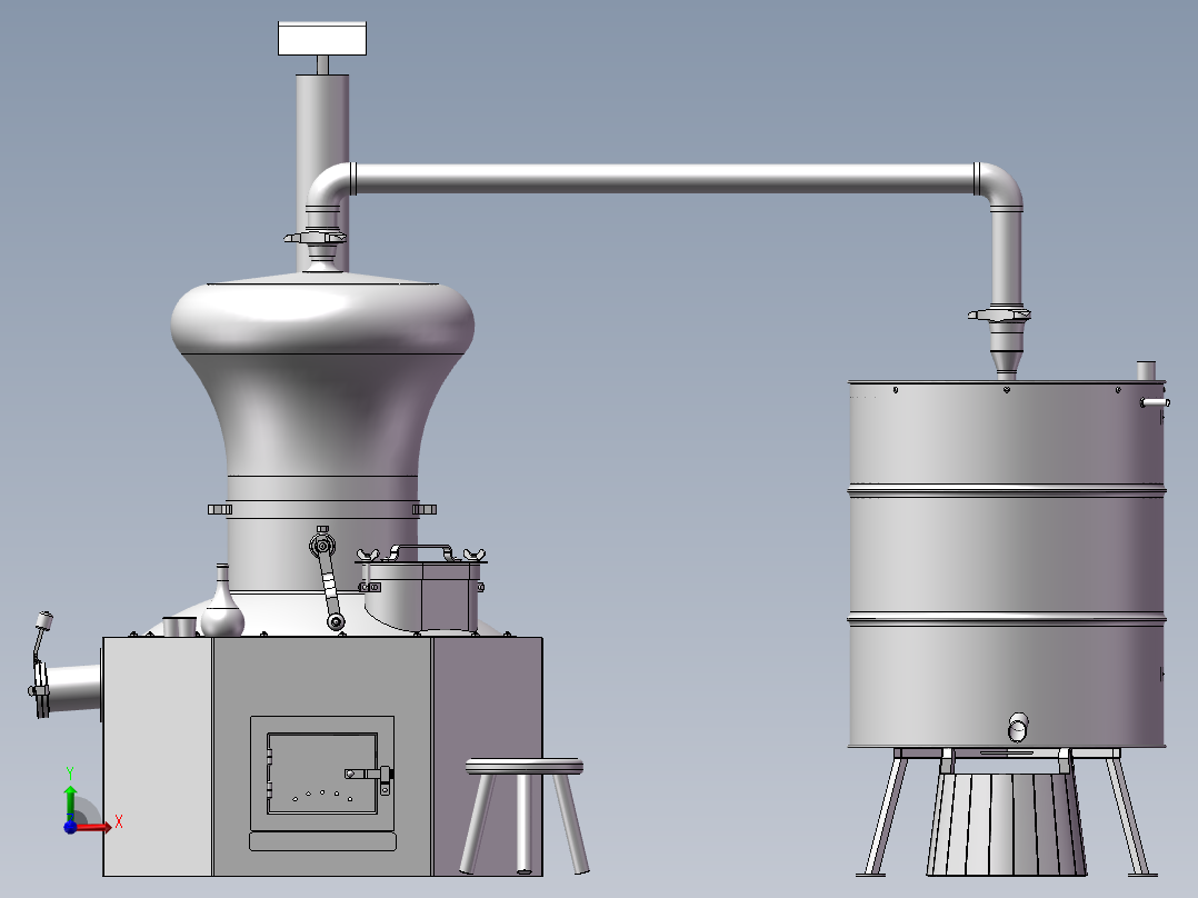 酒业制造设备模型前视图