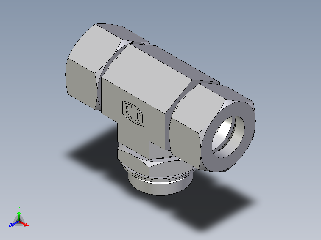 卡套式工业通用硬管接头EO_Adjustable_locknut_branch_tee_TEE30SRCF
