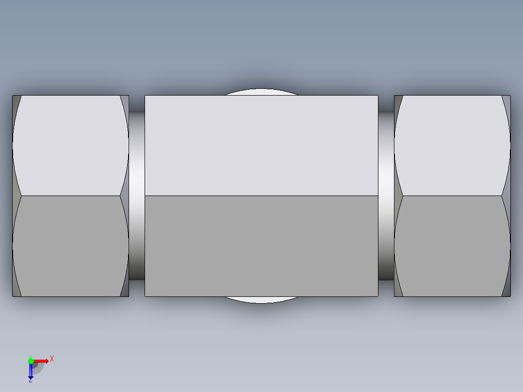 卡套式工业通用硬管接头EO_Adjustable_locknut_branch_tee_TEE30SRCF俯视图