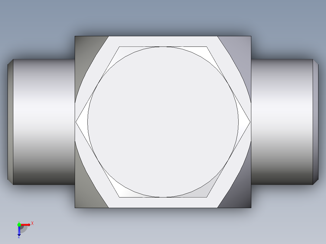 卡套式工业通用硬管接头EO_High_pressure_banjo_tee_TH20SROMDCF俯视图