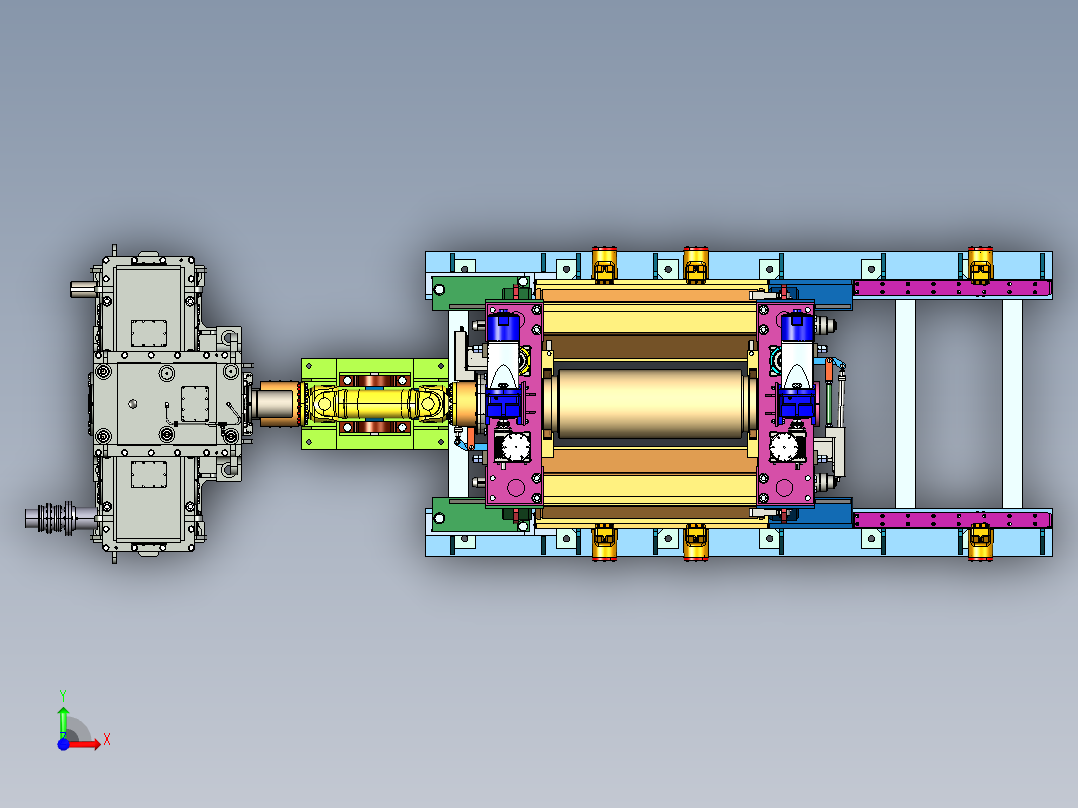 三个高铣床机架文件前视图