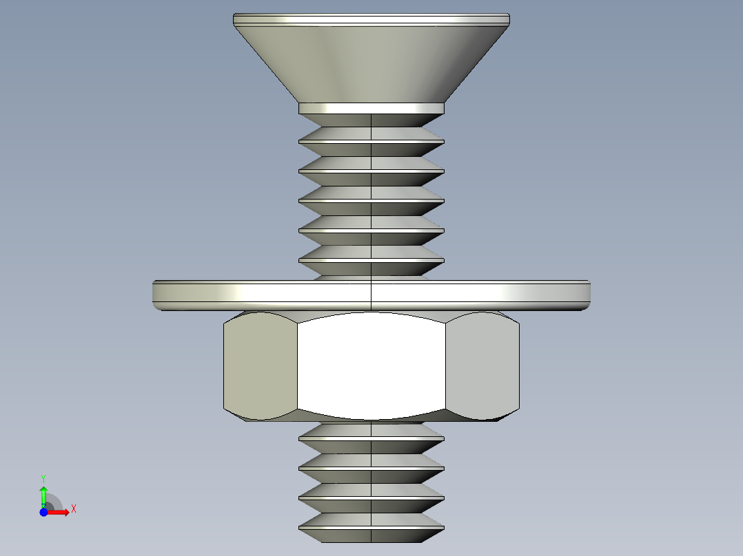 紧固件-STEP 0.2500 Flathead前视图