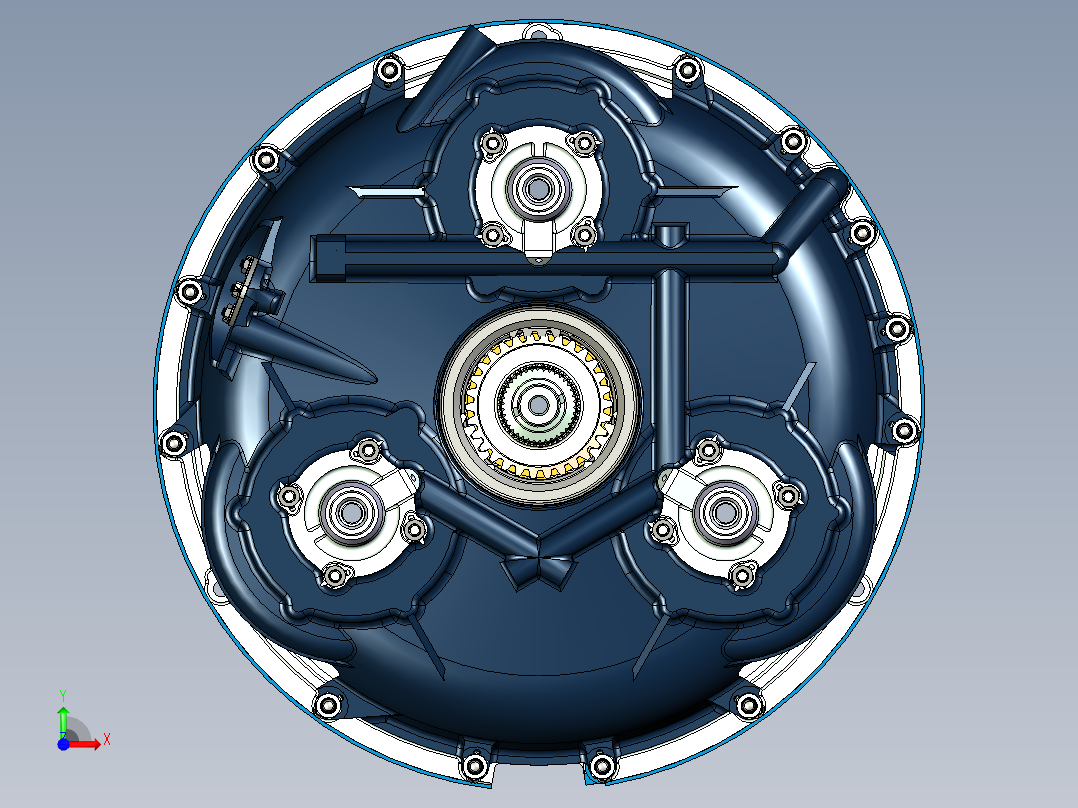 油电混合车变速箱三维图==980020前视图