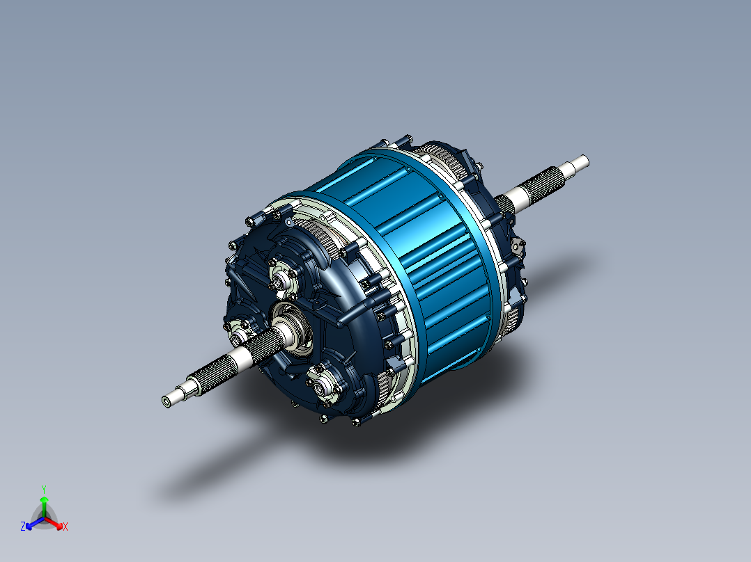 油电混合车变速箱三维图==980020正等轴测图