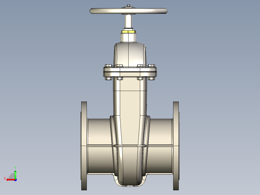 不锈钢闸阀6后视图