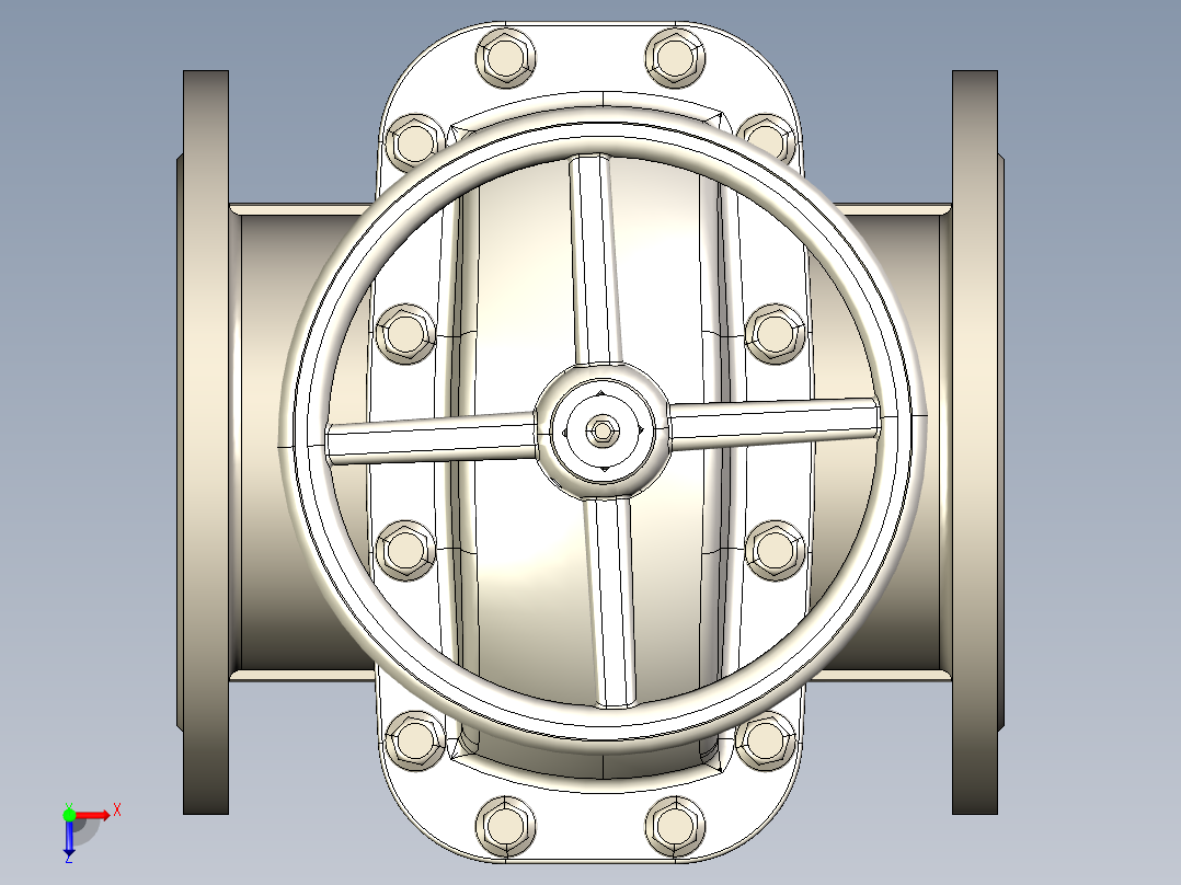不锈钢闸阀6俯视图
