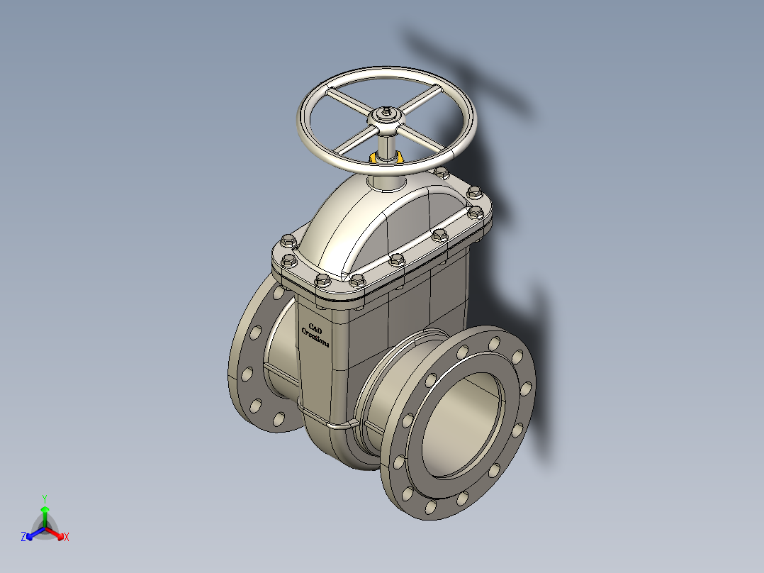 不锈钢闸阀6正等轴测图