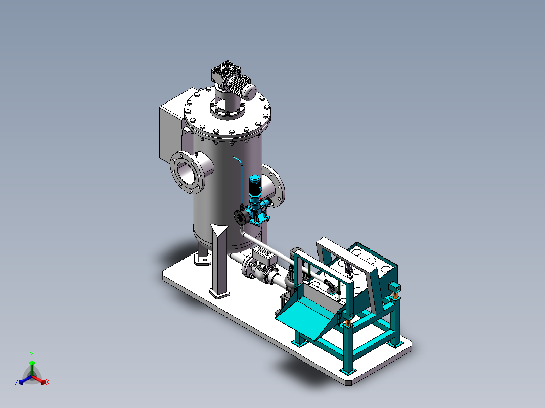 溶液过滤装置sw18正等轴测图