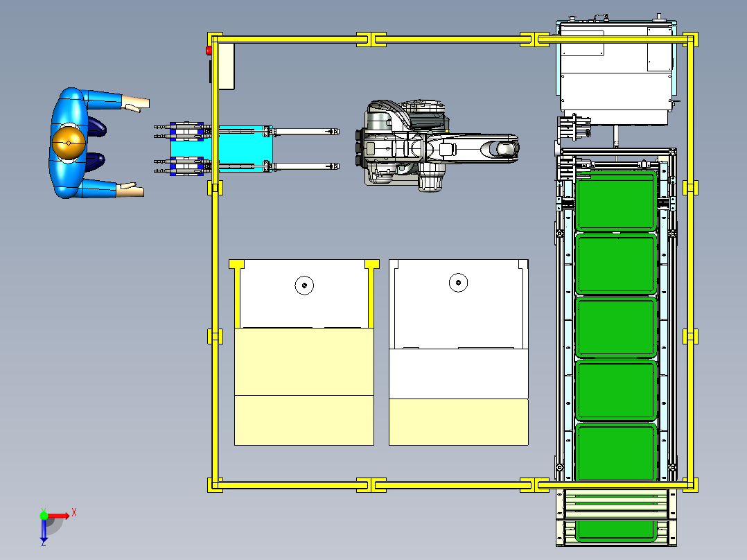 物料自动装载机step俯视图