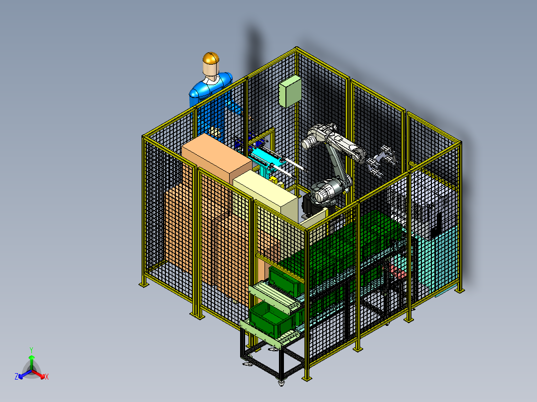 物料自动装载机step正等轴测图