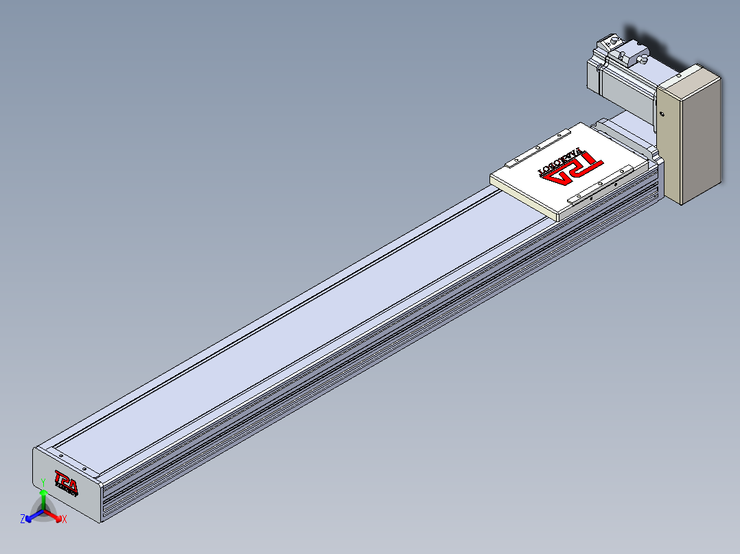 同步带全封闭直线模组TPA-HCB-110D-90-L700-LU-Y-P40-N3正等轴测图