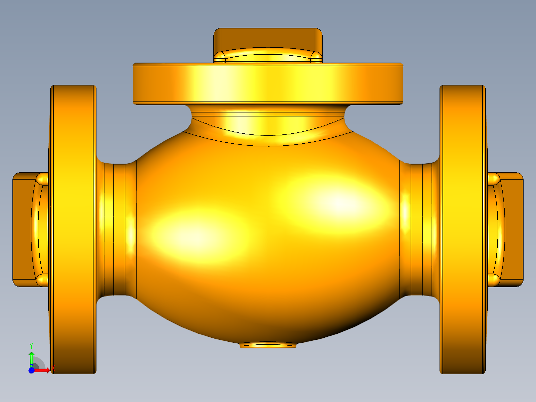 2.5-300截止阀体前视图