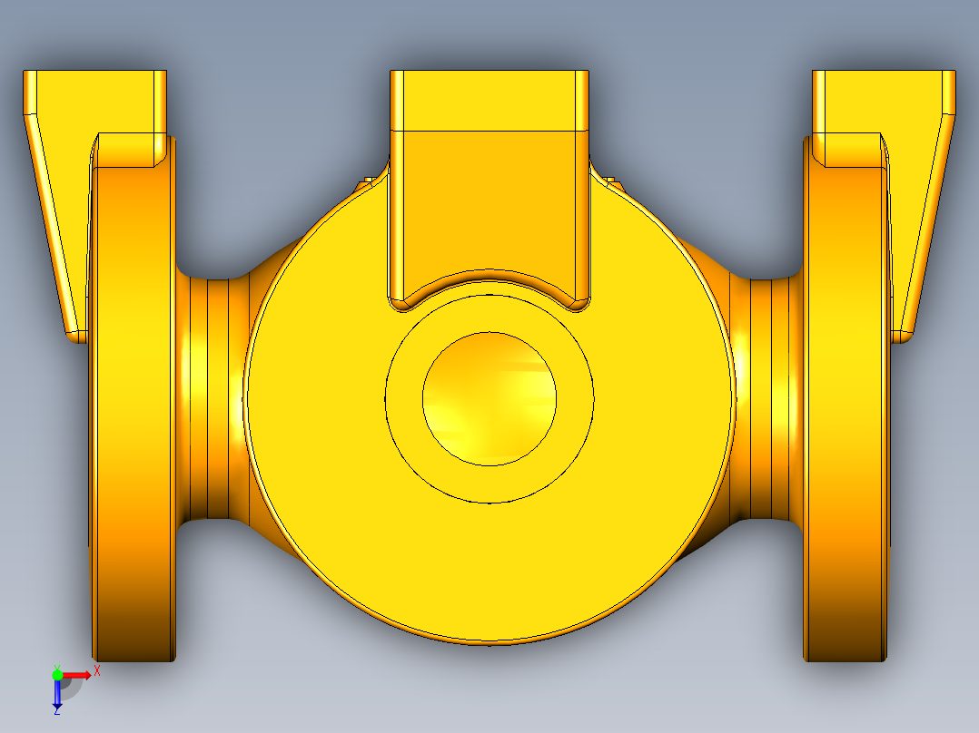 2.5-300截止阀体俯视图