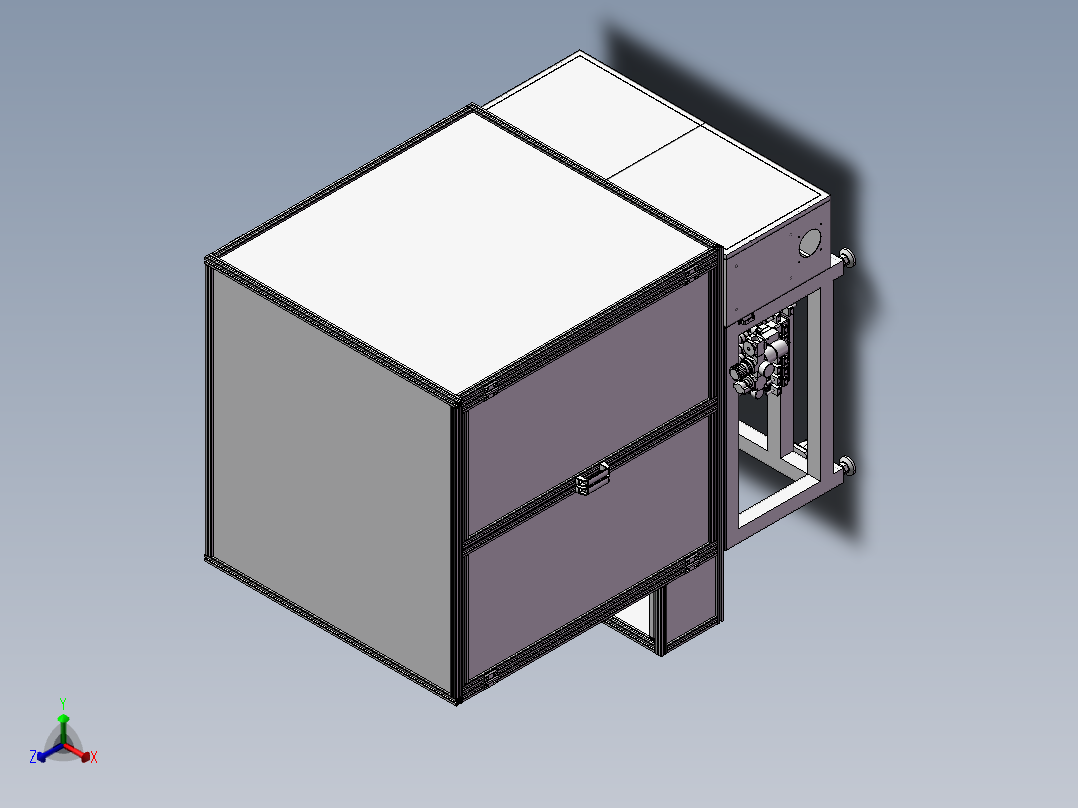 贴印机设计模型设备正等轴测图