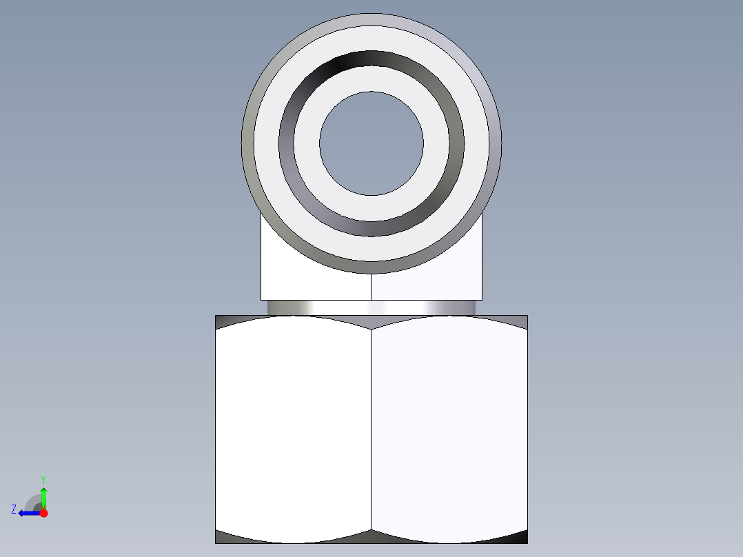 卡套式工业通用硬管接头EO_Swivel_nut_branch_tee_ET12SOMD71右视图
