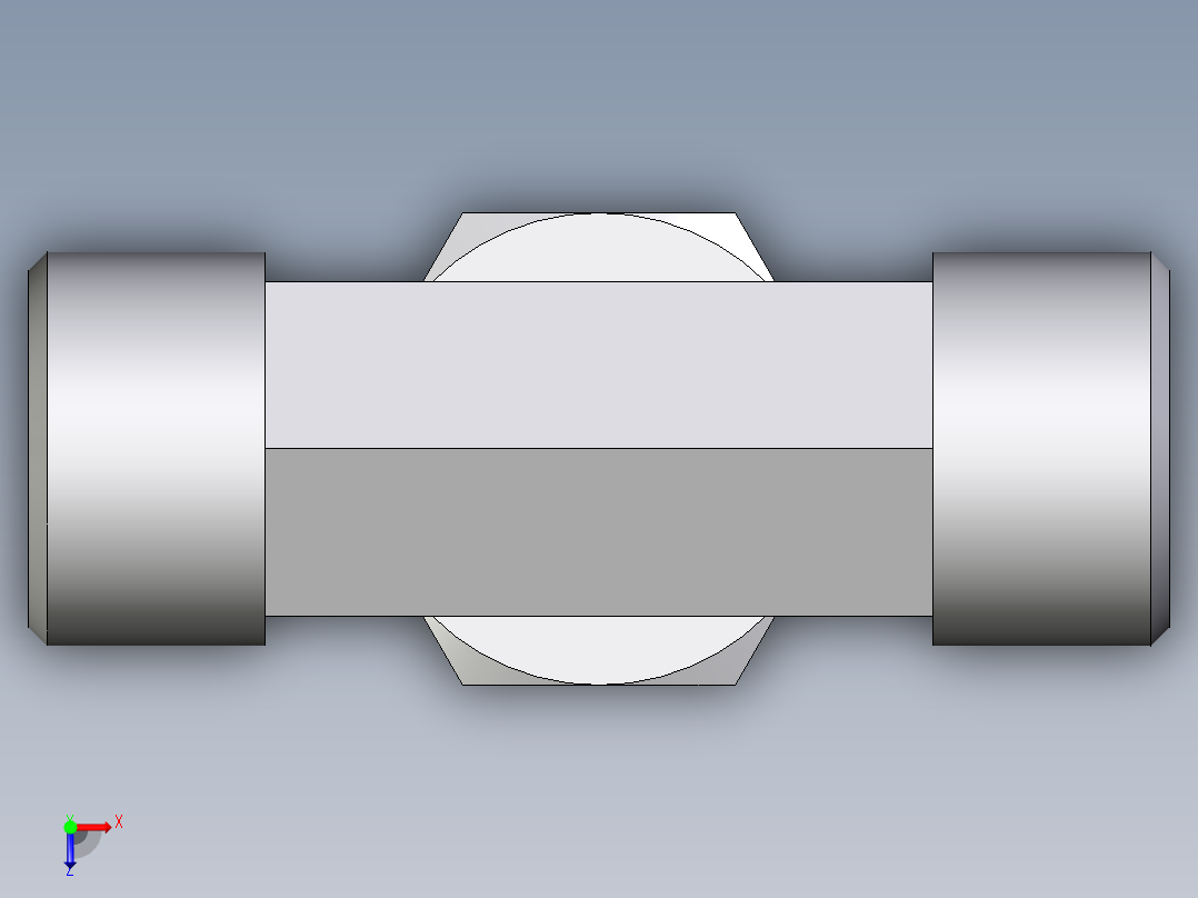 卡套式工业通用硬管接头EO_Swivel_nut_branch_tee_ET12SOMD71俯视图