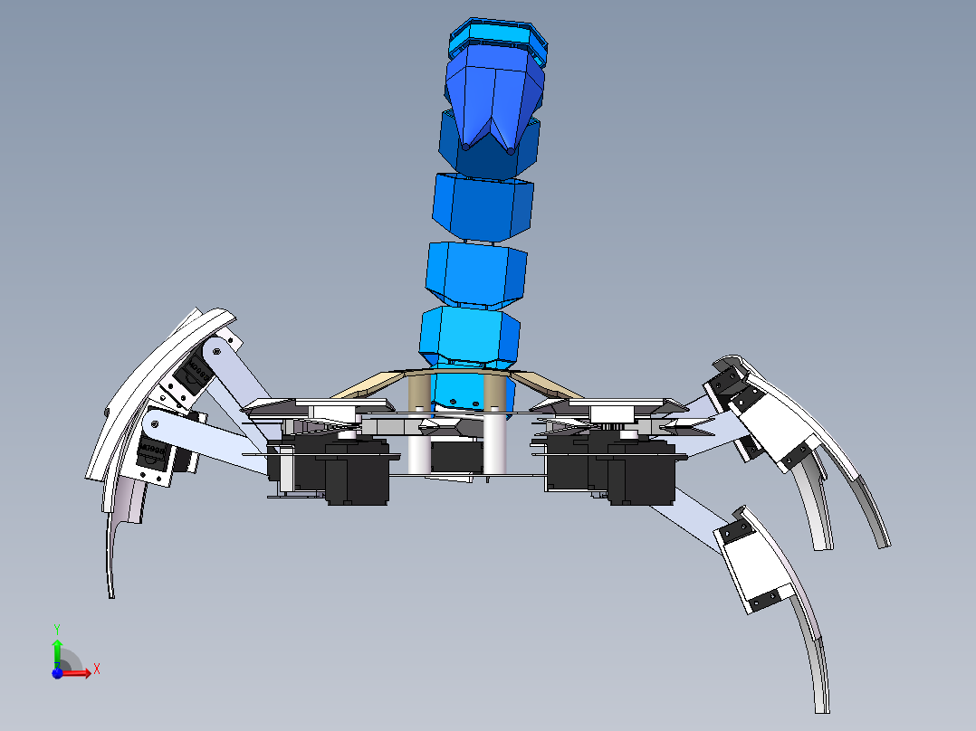 仿生蝎子六足机器人前视图