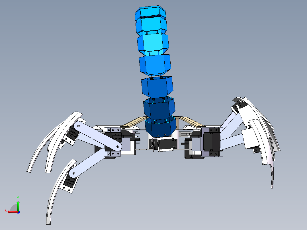 仿生蝎子六足机器人后视图