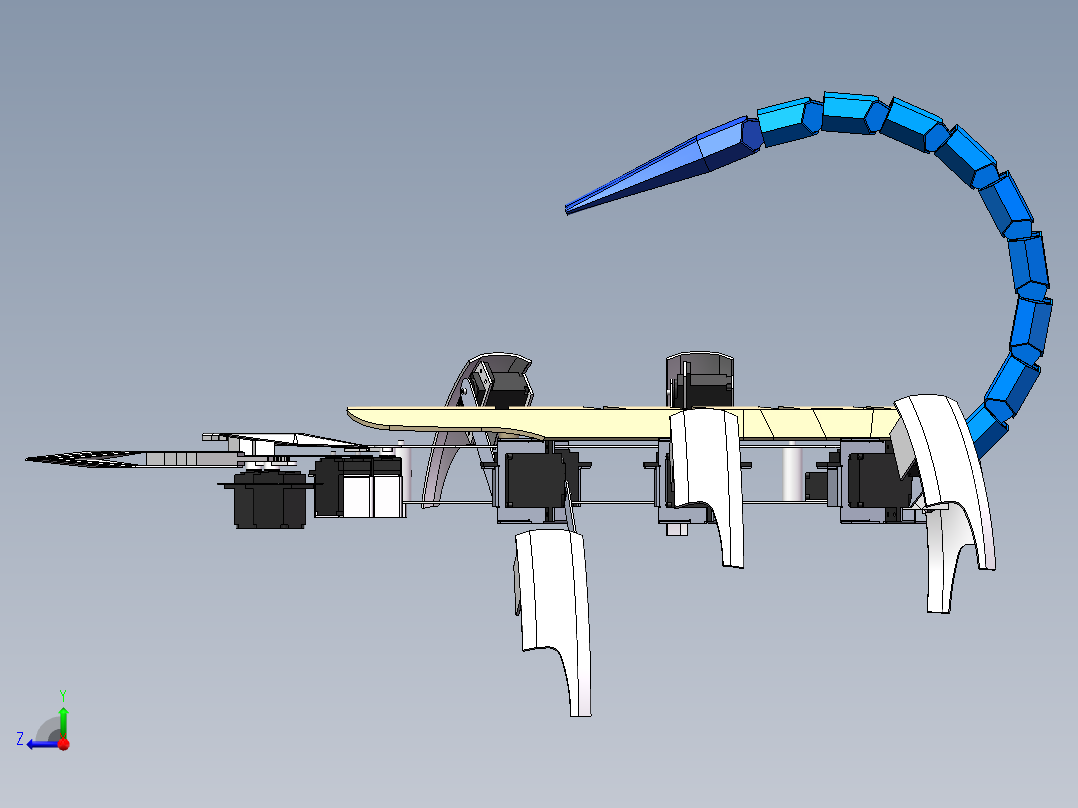 仿生蝎子六足机器人右视图