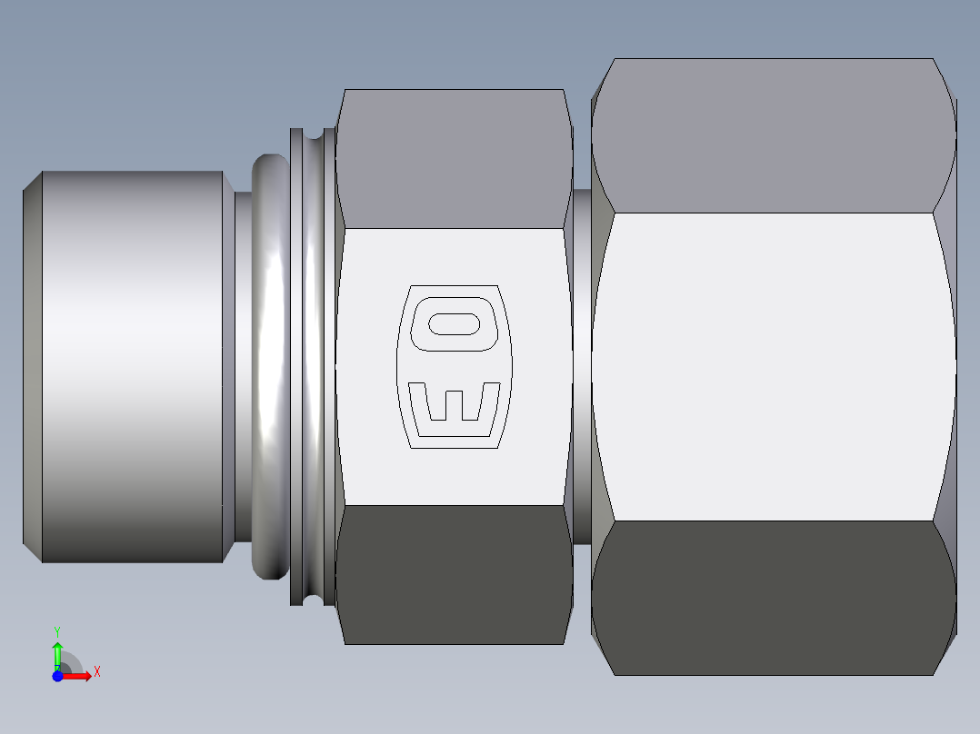 卡套式工业通用硬管接头EO_Swivel_connector_EGEO16SMCF前视图