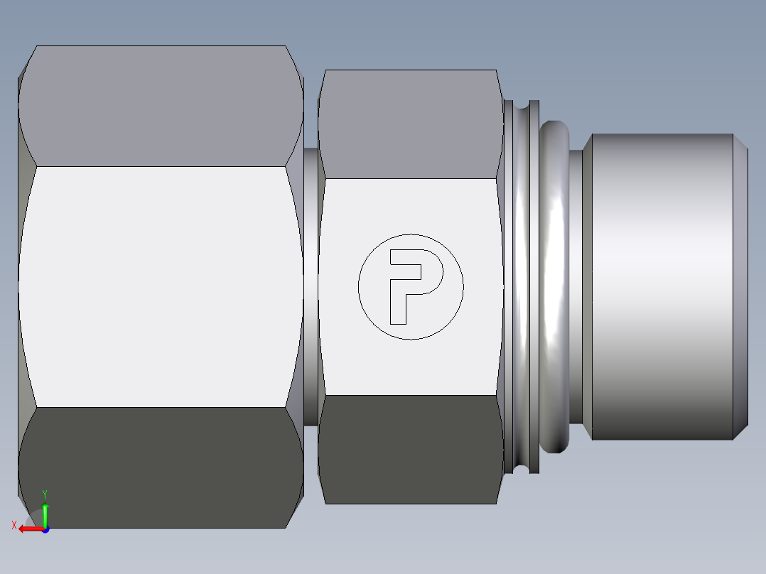 卡套式工业通用硬管接头EO_Swivel_connector_EGEO16SMCF后视图