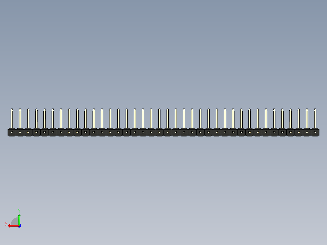 彩色公排针 100mil 2.54mm 系列-DS1022_black_38p_100mil_TypeU_rev1.0后视图