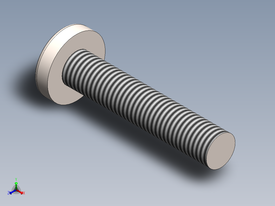 螺丝 M4 十字盘头-M4x20 Screw head.SLDPRT正等轴测图