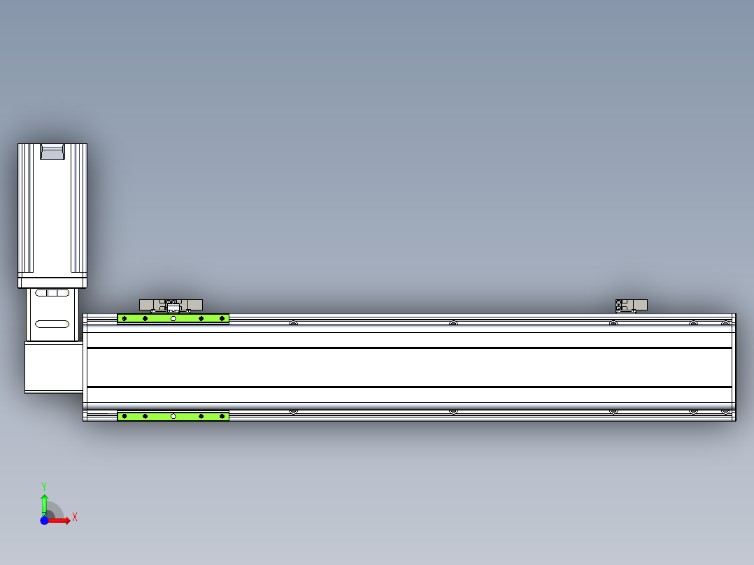 同步带滑台-半封闭B13-L90-S550-R-Z86-D3前视图