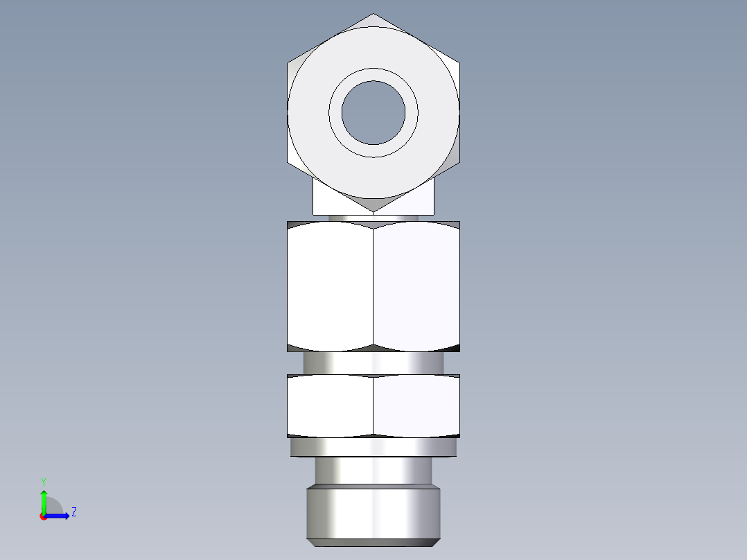 卡套式工业通用硬管接头EO_Assembled_adjustable_standpipe_branch_tee_EVT14SR71左视图