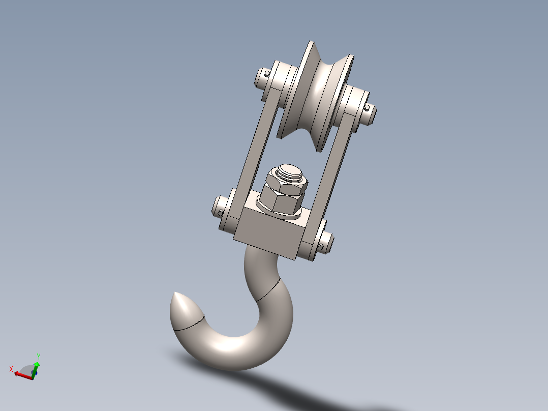 滑轮和挂钩--25--sw三维 <span style='color: red'>3d</span>模型设计图