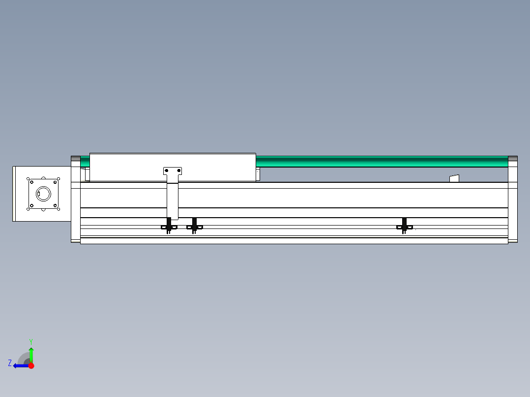 东锦同步带传动-直线滑台模组DH270B-C-L150-S300-BL-P750W-C3右视图