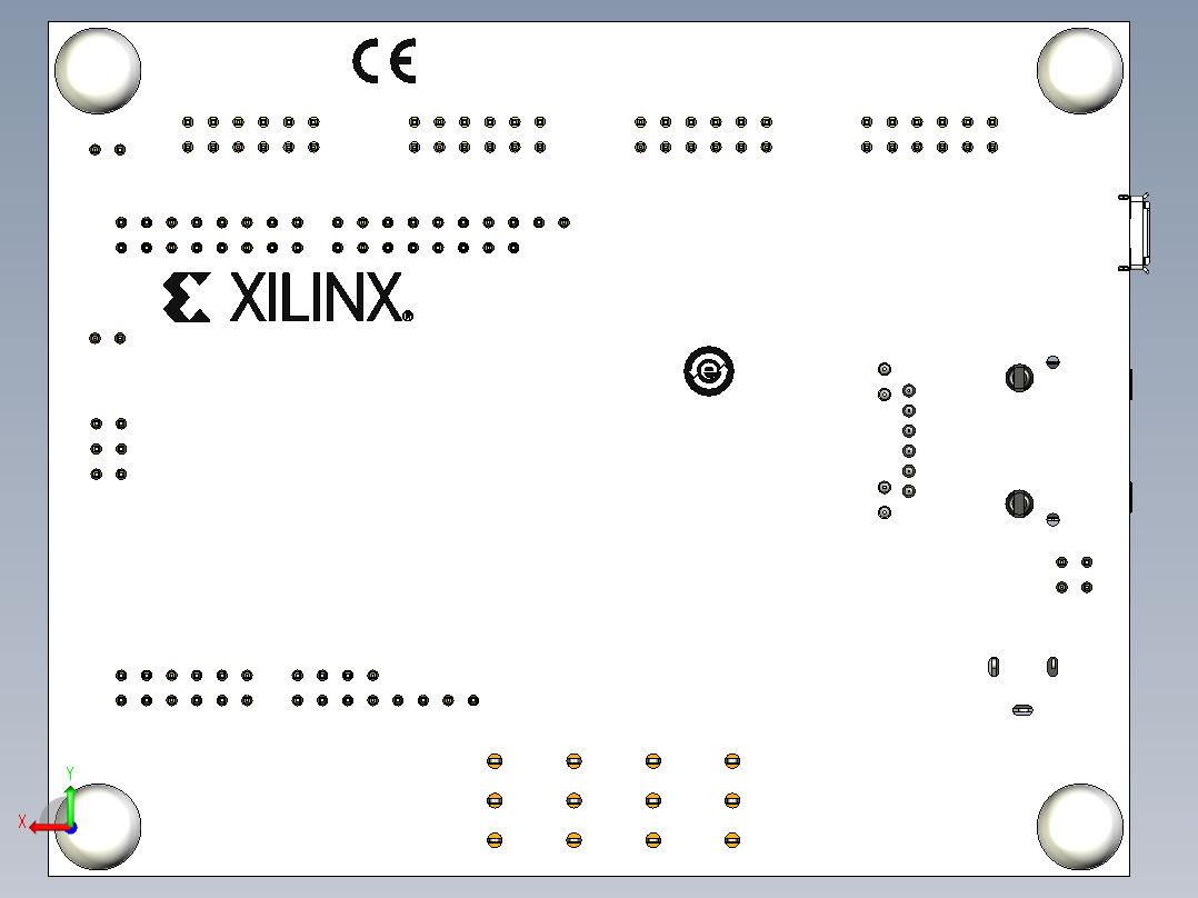 Artix-7 FPGA开发板完整模型后视图