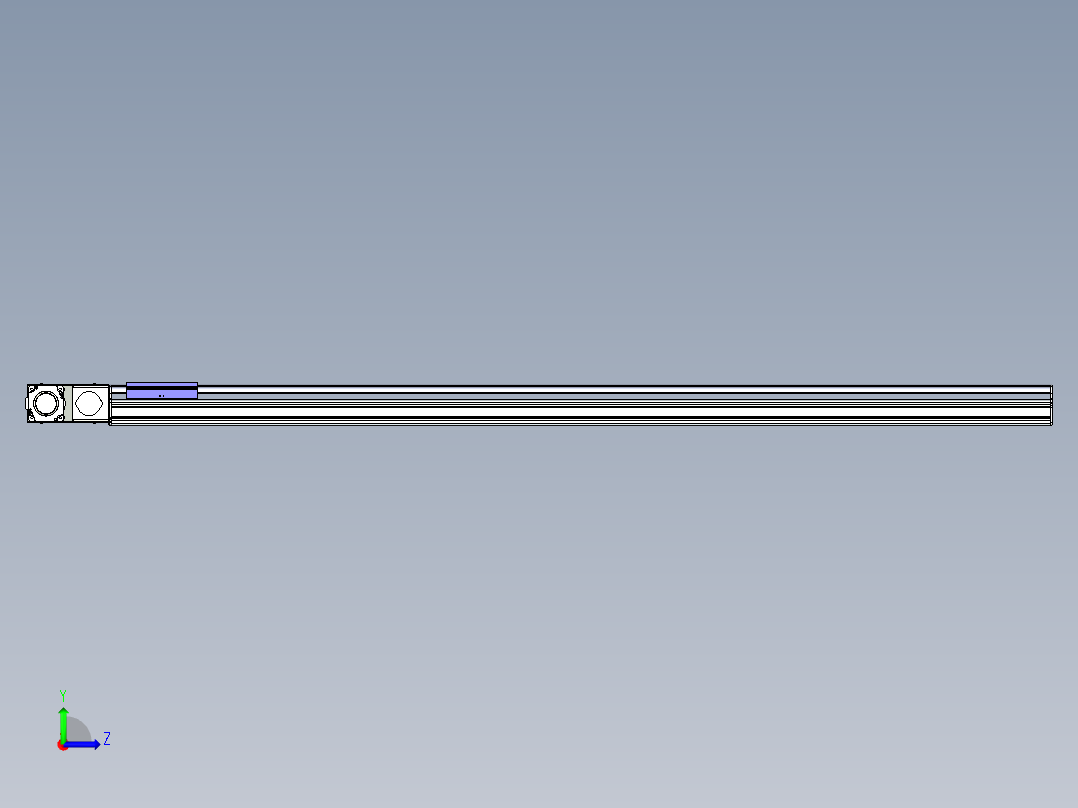 同步带滑台-半封闭B17H-L50-S1850-R-P75-D3左视图