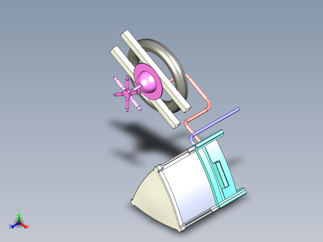 池塘自动喂养产品设计及三维模型（说明书+3D+CAD）