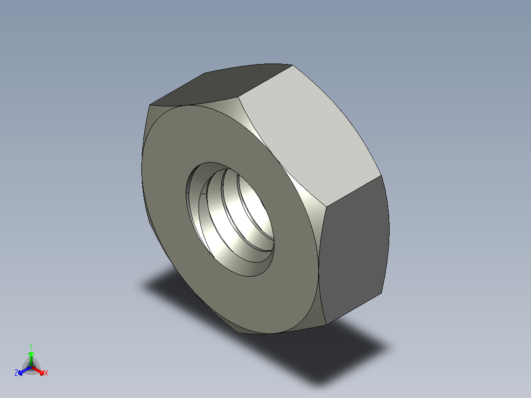 公制六角螺母-Metric Hex Nuts M2.5 x 0.45mm Thread正等轴测图