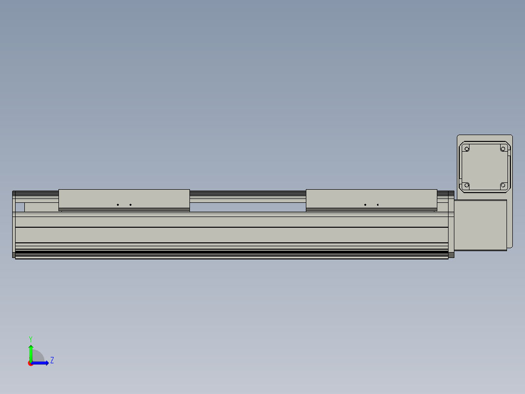 直线模组LHB21-L40-S400-RU设计图纸左视图