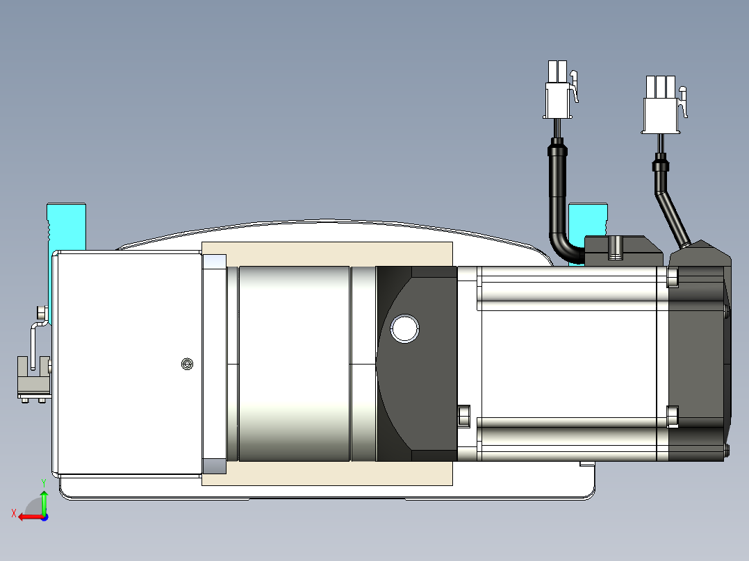 同步带滑台-半封闭B22H-L100-C-S1350-R-P75-D3-N5后视图