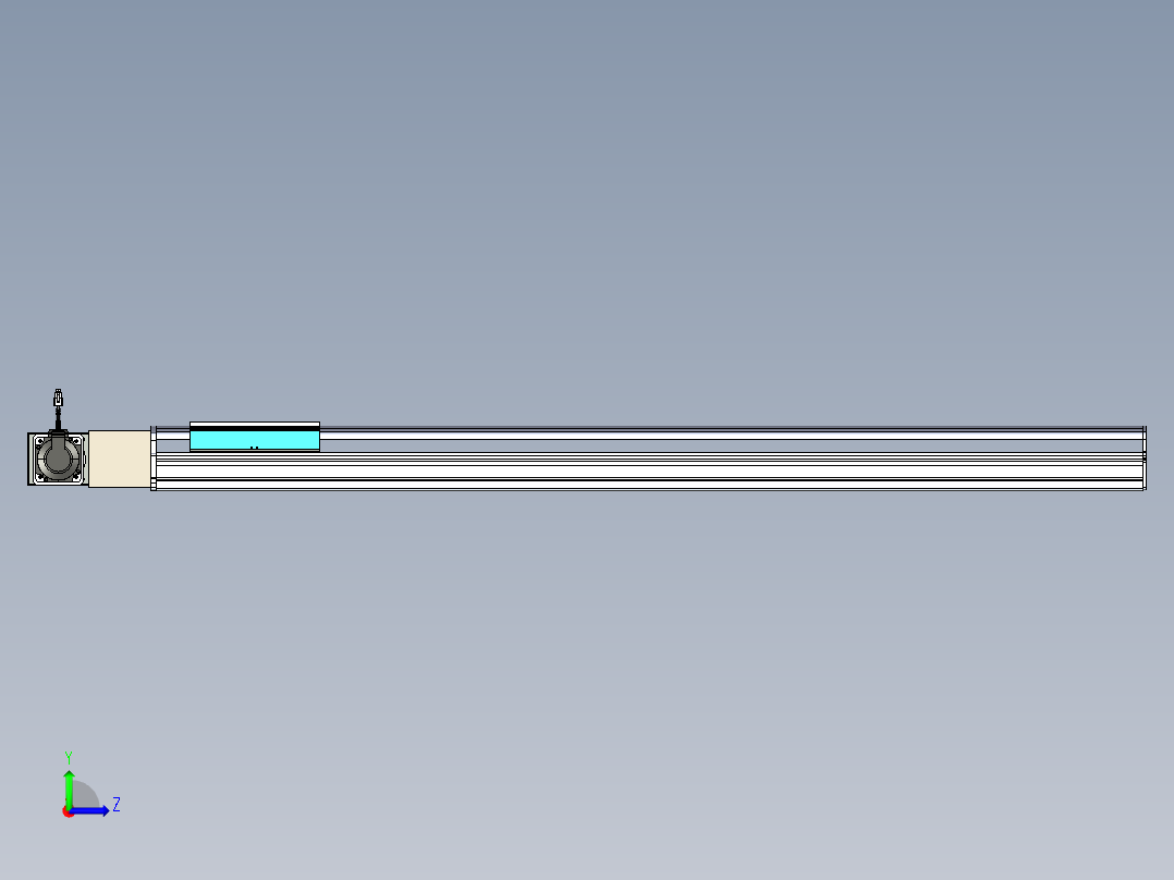 同步带滑台-半封闭B22H-L100-C-S1350-R-P75-D3-N5左视图